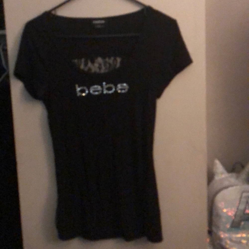 Lace back black bene shirt